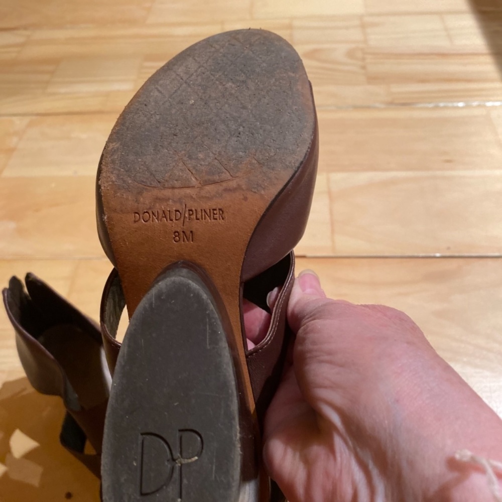 Brown leather wedges size 8 - Picture 4 of 12